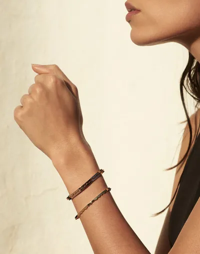 Bracelet Akillis jonc ouvert Capture Light en or rose et diamant