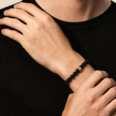 Bracelet Akillis Capture Me en or blanc et onyx