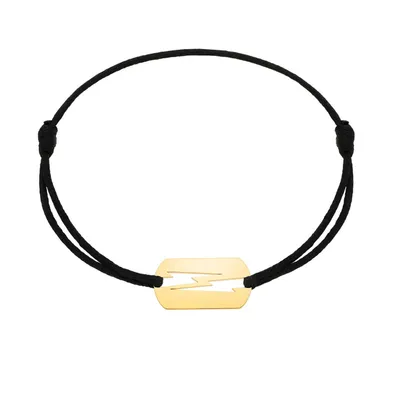 Bracelet sur cordon Akillis Love Tag en or jaune