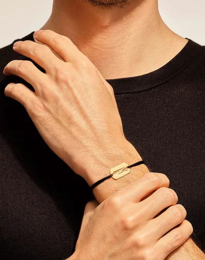 Bracelet sur cordon Akillis Love Tag en or jaune