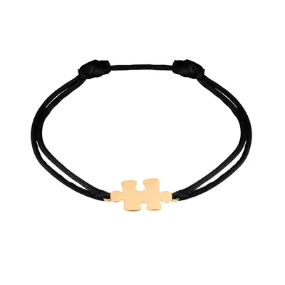 Bracelet sur cordon Akillis Puzzle en or rose