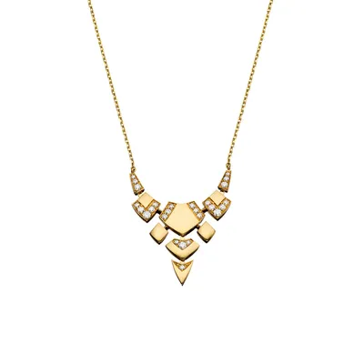 Collier Python PM or jaune et diamants