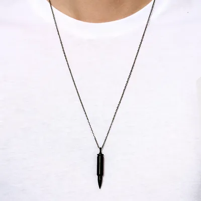 Pendentif Akillis sur chaîne Fatal Attraction en titane dlc noir