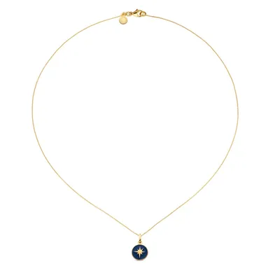 Medaille Arthus Bertrand Etoile bleu marine en or jaune