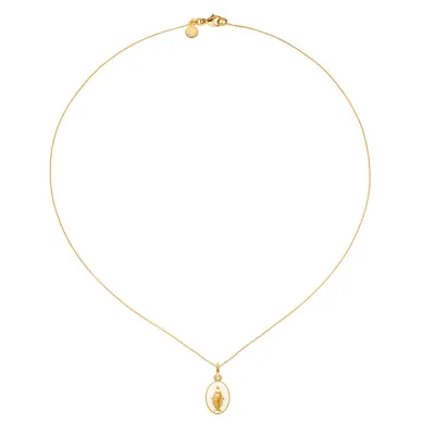 Médaille Arthus Bertrand Vierge Miraculeuse en or jaune poli et laque ivoire