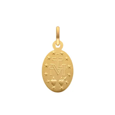 Médaille Arthus Bertrand Vierge Miraculeuse en or jaune poli et laque ivoire
