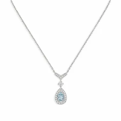 Pendentif Chaumet Joséphine Aigrette, or blanc, aigue-marine, diamants