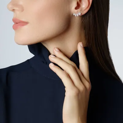 Boucles d'oreilles Chaumet Joséphine Ronde d'Aigrettes en Or Blanc avec Diamants