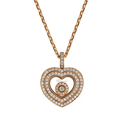 Pendentif Chopard Happy Diamonds en Or Rose et Diamants