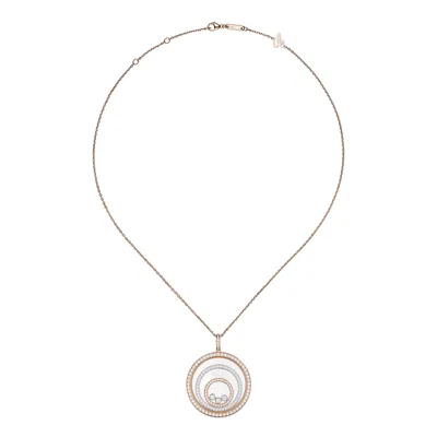 Pendentif Chopard Happy Spirit, Or Rose, Or Blanc et Diamants