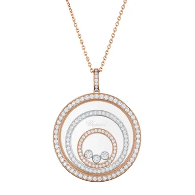 Pendentif Chopard Happy Spirit, Or Rose, Or Blanc et Diamants