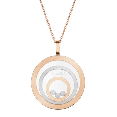 Pendentif Chopard Happy Spirit, Or Rose, Or Blanc et Diamants