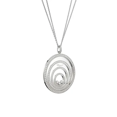 Pendentif Chopard Happy Spirit, Or Blanc et Diamants