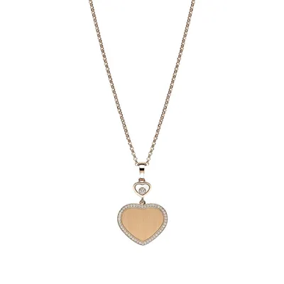 Pendentif Chopard Happy Hearts Golden Hearts en Or Rose et Diamants