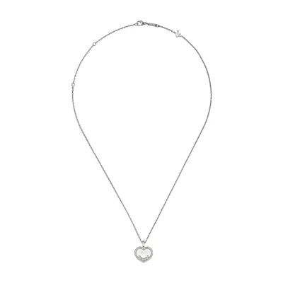 Pendentif Chopard Happy Diamonds en Or Blanc et Diamants
