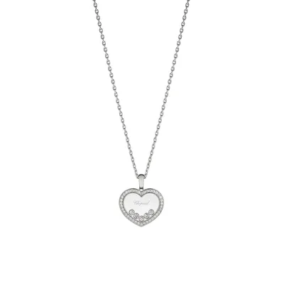Pendentif Chopard Happy Diamonds en Or Blanc et Diamants