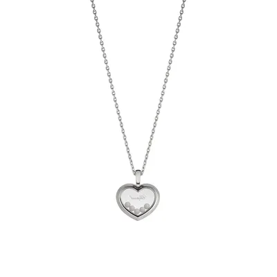 Pendentif Chopard Happy Diamonds en Or Blanc et Diamants