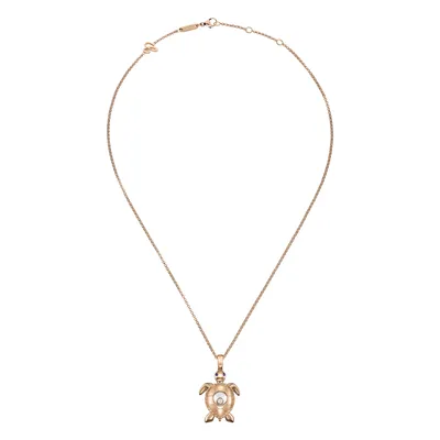 Pendant Chopard Happy Diamonds Turtle en Or rose, diamants et saphirs