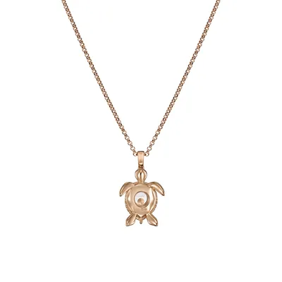 Pendant Chopard Happy Diamonds Turtle en Or rose, diamants et saphirs