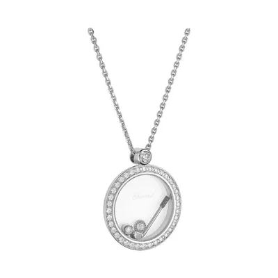 Pendentif Chopard Happy Golf, or blanc, diamants