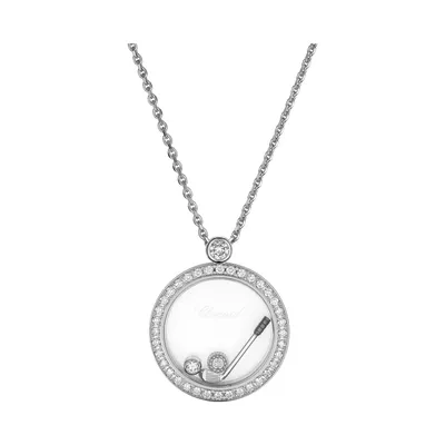 Pendentif Chopard Happy Golf, or blanc, diamants