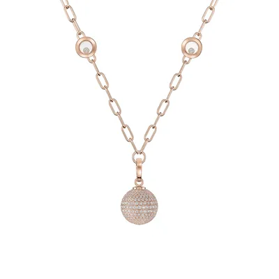 Pendentif Chopard Happy Diamonds Planet, Or Rose et Diamants