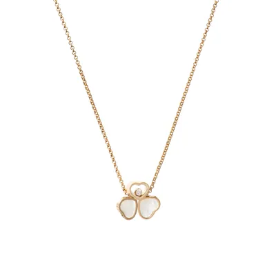 Collier Chopard Happy Hearts, or rose, diamants et nacre
