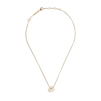 Collier Chopard Happy Hearts, or rose, diamants et nacre