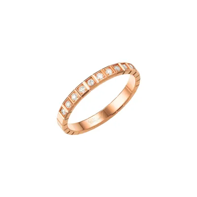 Bague Chopard Ice Cube en Or Rose avec Diamants Semi-Sertis
