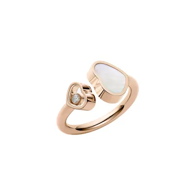 Bague Chopard Happy Hearts en Or Rose avec Nacre et Diamant