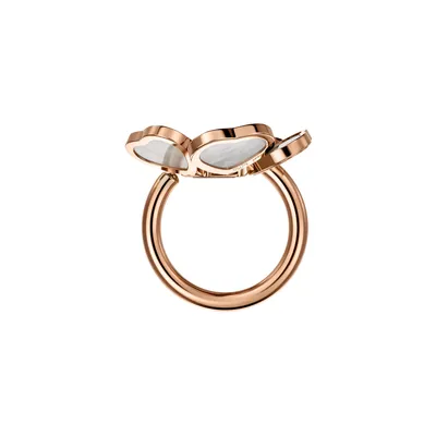 Bague Chopard Happy Hearts Flowers en Or Rose avec Nacre et Diamant