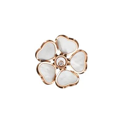 Bague Chopard Happy Hearts Flowers en Or Rose avec Nacre et Diamant