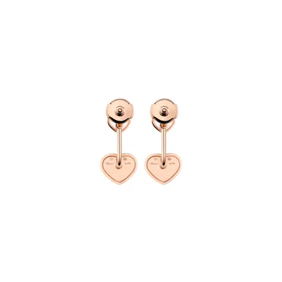 Boucles d'oreilles Chopard Happy Hearts Golden Hearts en Or Rose et Diamants
