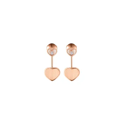 Boucles d'oreilles Chopard Happy Hearts Golden Hearts en Or Rose et Diamants
