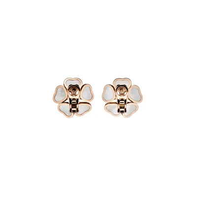 Clips d'oreilles Chopard Happy Hearts Flowers, Or Rose et Diamant