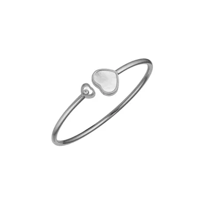 Bracelet Chopard Happy Hearts en Or Blanc Nacre et Diamant