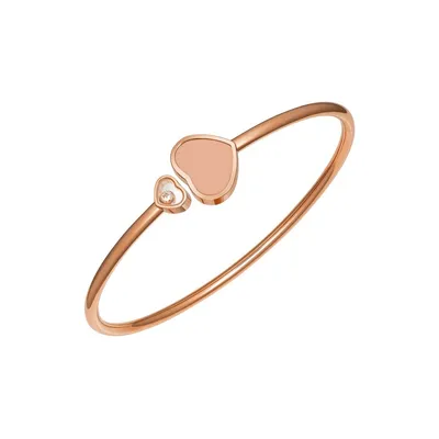 Bracelet jonc Chopard Happy Hearts en Or Rose et Diamant