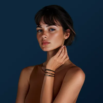 Bracelet Chopard Ice Cube Métal Rose Doré Sur Cuir Noir