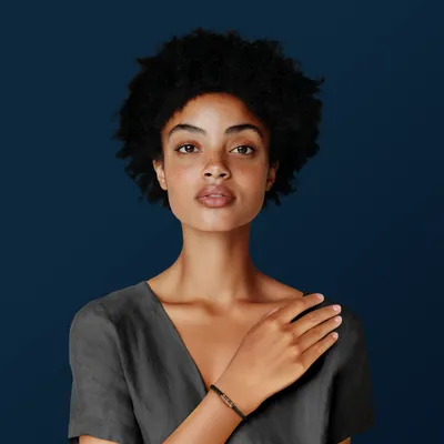 Bracelet Chopard Ice Cube Métal Rose Doré Sur Cuir Noir