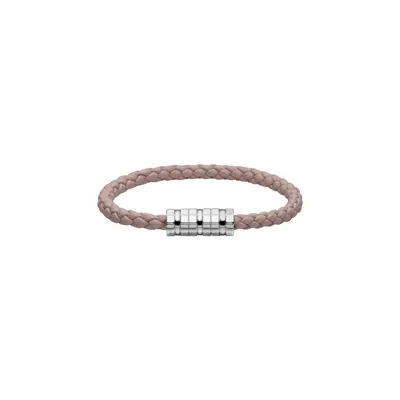 Bracelet Chopard Ice Cube Métal Argenté sur Cuir Rose