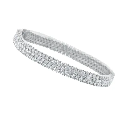 Bracelet en or blanc et diamants blancs