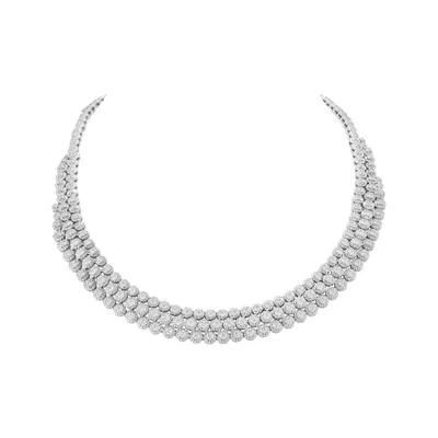 Collier en or blanc et diamants blancs