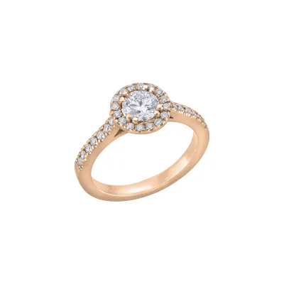 Bague Solitaire Brillant entouré full pavé