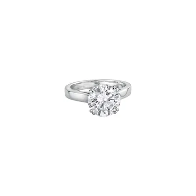 Bague Solitaire en or blanc palladié et diamant blanc