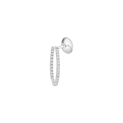 Boucles d'oreilles taille brillant en or blanc et diamants blancs