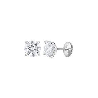 Boucles d'oreilles en or blanc et diamants blancs