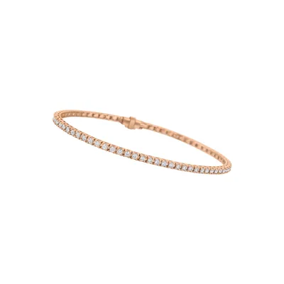 Bracelet en or rose et diamants blancs, taille 17