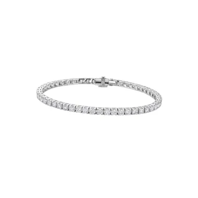 Bracelet en or blanc et diamants blancs, taille 17