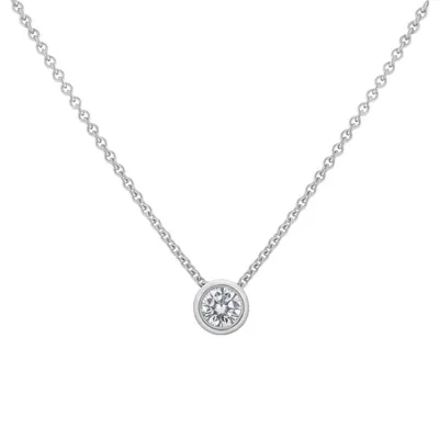 Pendentif en or blanc et diamant blanc