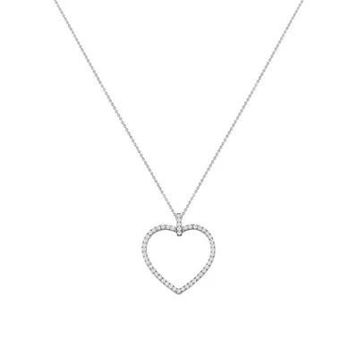 Pendentif cÅ_x0093_ur taille brillant en or blanc et diamants